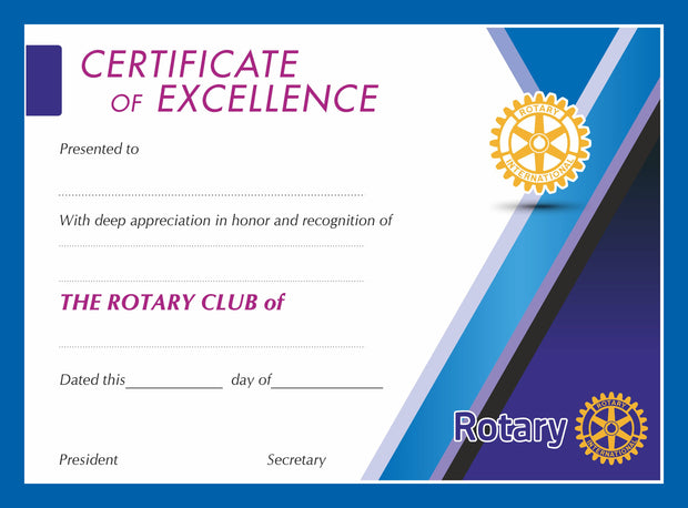 Rotary Certificate of Excellence