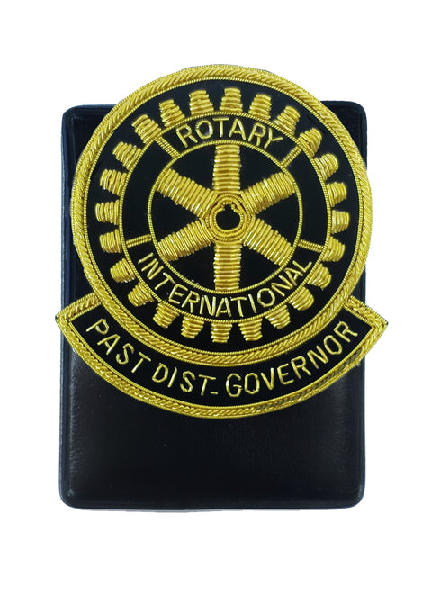 Rotary Embroidery Badge Past District Governor with Magnetic Holder