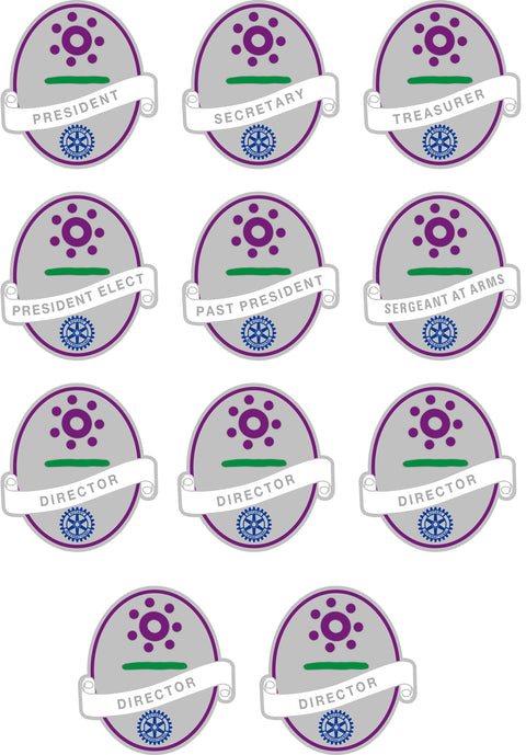 Rotary Theme 2022-2023 Officer Pin Set of 11 (Designation Pin Set)