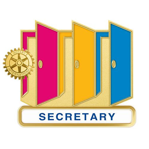 Theme Officer Pin - Secretary (Also Available in Magnetic Version) - Awards California
